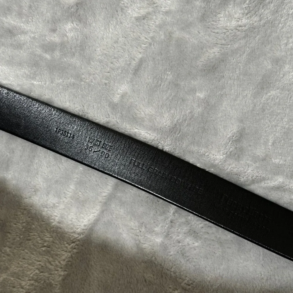 Perry Ellis Mens Black Full Grain Cowhide Leather Dress Belt Size 36 1P35114